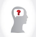 Silhouette of Human Head with Question mark Royalty Free Stock Photo