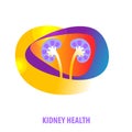 Silhouette human kidney health. Template logo for medical clinic, cabinet. Royalty Free Stock Photo