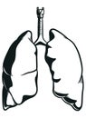 Silhouette Human Lungs Respiration Anatomy Part