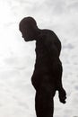 Silhouette of a human statue of stone Royalty Free Stock Photo