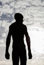 Silhouette of a human statue of stone Royalty Free Stock Photo