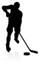 Silhouette Ice Hockey Player Royalty Free Stock Photo