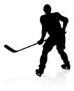 Silhouette Ice Hockey Player Royalty Free Stock Photo