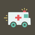 Simple vector illustration with ability to change. Silhouette icon ambulance