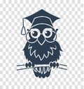 Silhouette icon back to school owl