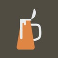 Simple vector illustration with ability to change. Silhouette icon beer mug Royalty Free Stock Photo