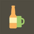 Silhouette icon beer and mug Royalty Free Stock Photo