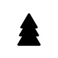 Silhouette icon of black triangle Christmas tree, simple geometric vector design, symbol of fir-tree for illustration Xmas and New Royalty Free Stock Photo