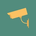 Silhouette icon CCTV camera. Flat vector illustration. Royalty Free Stock Photo