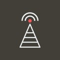 Simple vector illustration with ability to change. Silhouette icon cell tower