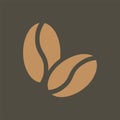 Simple vector illustration with ability to change. Silhouette icon coffee beans Royalty Free Stock Photo