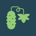 Silhouette icon cucumber. Flat vector illustration.