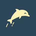 Simple vector illustration with ability to change. Silhouette icon dolphin