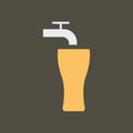 Simple vector illustration with ability to change. Silhouette icon draft beer Royalty Free Stock Photo