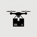 Drone delivering a package icon Royalty Free Stock Photo
