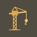 Silhouette icon jib cranes. Flat vector illustration. Royalty Free Stock Photo