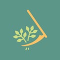 Simple vector illustration with ability to change. Silhouette icon mow wheat