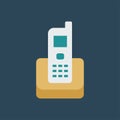 Silhouette icon office phone. Flat vector illustration. Royalty Free Stock Photo