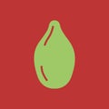 Simple vector illustration with ability to change. Silhouette icon papaya