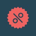 Silhouette icon percent sign. Simple vector illustration with ability to change.