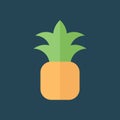 Silhouette icon pineapple. Flat vector illustration.