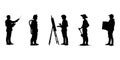 Silhouette Icon Set Of Diverse Professions. Occupational Role Representation Solid Symbol Collection. Career And Royalty Free Stock Photo
