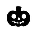 Silhouette icon of smiling halloween pumpkin