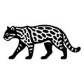 Silhouette Icon of a Spotted Ocelot Cat Animal Royalty Free Stock Photo