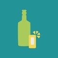 Simple vector illustration with ability to change. Silhouette icon tequila
