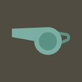 Silhouette icon whistle. Flat vector illustration.