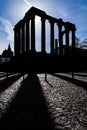 Silhouette of the iconic Roman Temple dedicated to the Emperor cult