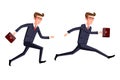 Silhouette illustration of a businessman running with briefcase, business, energetic, dynamic concept art