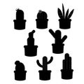 Silhouette illustration of a cactus plant