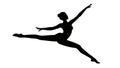 Silhouette of dancer performing a split leap, grace and motion, vector design Generative AI Royalty Free Stock Photo