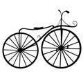 Silhouette illustration retro bicycle isolated on white background. Vector illustration Royalty Free Stock Photo