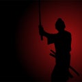 Silhouette illustration of a samurai Royalty Free Stock Photo