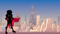 Super Girl City Silhouette Royalty Free Stock Photo