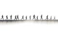 Silhouette image of group of runners, side view