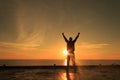 Silhouette Image of Happy Man