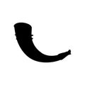 Silhouette image musical instrument horn bugle.
