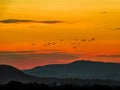 Landscape, It is silhouette image of after sunset, This is golden time or golden light visible when sun goes down behind mountains Royalty Free Stock Photo