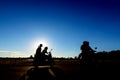 Silhouette image of young girls