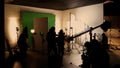 Silhouette images of making of or behind the scenes of video production Royalty Free Stock Photo