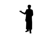 Silhouette Indian man indicating with hand