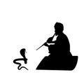 Silhouette Indian snake charmer. Happy Nag Panchami. Indian culture and religion. Royalty Free Stock Photo
