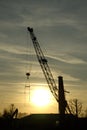 Silhouette of industrial crane gib. Royalty Free Stock Photo