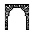 Silhouette of an islamic arch with plant elements for laser cutting. Production of decor for weddings and festive events, visiting