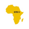 Silhouette isolated yellow African Country map
