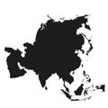 silhouette isometric asia continent