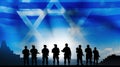 Silhouette of Israel Star Soldiers and Military Equipment AI Generated